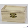 Kép 1/2 - Fa doboz kicsi peremes tetős natúr 9x5,5x5cm-es csatos zárral GRAVÍROZHATÓ! CRL1021