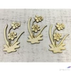 Kép 1/2 - Fa figura nárcisz natúr virág 7cmx5cmx3mm 3db/cs