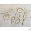 Kép 2/2 - Fa figura orvosi szett orvosi szett 9cmx3mm 5db/cs