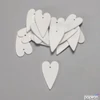 Kép 1/3 - Fa figura szív fehér hosszúkás 6cmx3.5cmx3mm 15db/cs