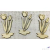 Kép 2/2 - Fa figura tulipán natúr virág 7cmx3cmx3mm 3db/cs