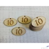 Kép 1/2 - Fa natur tábla 10 évfordulós ovál 4cmx2.5cm 10db/cs