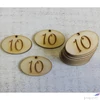 Kép 2/2 - Fa natur tábla 10 évfordulós ovál 4cmx2.5cm 10db/cs