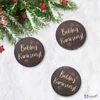 Fa tábla nyomtatott Boldog Karácsonyt, 3db/cs barna/krém, 5cm