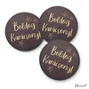 Fa tábla nyomtatott Boldog Karácsonyt, 3db/cs barna/krém, 5cm