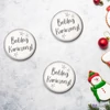 Fa tábla nyomtatott Boldog Karácsonyt, 3db/cs fehér/szürke 5cm