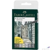 Kép 1/2 - Faber-Castell művész filc 8-as AG-Művész filc Pitt 8db SB Soft Brush szürke I-III.árnyalat, szürke I,III,IV,V