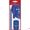 Kép 1/2 - Faber Castell grafitceruza szett 1db-os GRIP 2001 Jumbo (B) trió hegyező++radír kék 580051