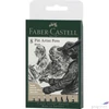 Kép 1/2 - Faber Castell művész filctoll 8db-os PITT Fude hard 199 fekete "XXS;S;F;M;1,5mm;C;B;FH hegyvastagság"