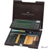 Faber-Castell művész szett AG-művészkréta fa kazettában ceruza, AG-Pitt monochrome 112971