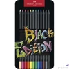 Kép 1/4 - Faber Castell színes ceruza 12db-os Black Edition fekete test fém dobozban
