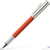 Kép 1/3 - Faber Castell töltőtoll GVFC Guilloche ródium bevonatú égetett narancs F-es heggyel 145221