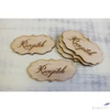 Kép 1/2 - Fatábla felirat, Fa figura receptek tábla felirat 7cmx3.5cmx3mm 5db/cs
