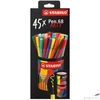 Kép 5/5 - Filctoll készlet Stabilo hengeres fém doboz, 1 mm, Pen 68 ARTY 45 különböző szín