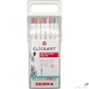 Kép 1/2 - Filctoll készlet Zebra nyomógombos, 0,6 mm, Clickart 12 különböző pasztell szín