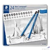 Kép 1/6 - Grafitceruza készlet Staedtler fém doboz, hatszögletű, Mars Lumograph 100, 24 különböző keménység