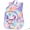 Kép 1/6 - Hátizsák Stitch kiskamaszoknak Stitch pasztel 25x39x33x11 ergonómikus 2 cipzáras zseb és 2 kisebb nyitott zseb