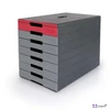 Irattároló műanyag 8 fiókos DURABLE Idealbox pro 7 piros