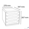 Kép 6/8 - Irattároló műanyag Exacompta 4 fiókos, Big-Box Neo Deco