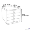 Kép 3/9 - Irattároló műanyag Exacompta 4 fiókos, Pop-Box, fehér