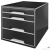 Kép 1/2 - IrattároLó műanyag Leitz 4 fiókos Cube, fekete E52520094
