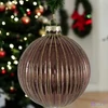 Karácsonyfa dísz Bauble Stripes S barna ?8cm DST25