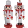 Karácsonyi 9cm dekor figura akasztós diótörő, 4féle, piros-fehér szí Karácsonyi ólomkatona kézzel festett