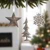 Karácsonyi dekor akasztós 24' glitteres, 3 féle, 0.8cmx10.5cmx10.5cm sdkae