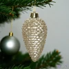 Karácsonyi dekor akasztós 24' arany toboz, glitteres 8cm sdkae