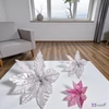 Dekor virág ezüst rózsaszín metál glitteres flitteres Mikulásvirág 2féle 12cm mintás KPM25
