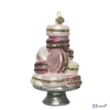 Karácsonyi fenyődísz 24' macaron torta , arany glitteres 8x8x8 8cmx8cmx14cm sdkae