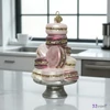 Karácsonyi fenyődísz 24' macaron torta , arany glitteres 8x8x8 8cmx8cmx14cm sdkae