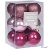 Karácsonyi gömb 6cm 12db/set, pink kpm