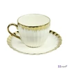 Kávés csésze porcelán csésze+alj espresso fehér arany 13,4x13,5x1,5cm DST5 exkluzív