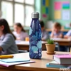 Kép 4/4 - Kulacs fém 500ml Blue Flowers  Olasz kulacs kiváló minőség