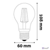 LED izzó filament E27 gömb A60 4 5W 470lm 2700K AVIDE