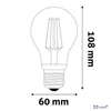 LED izzó filament E27 gömb A60 7W 806lm 2700K AVIDE
