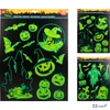Matrica öntapadós Halloween halloween sötétben világító,43x30cm kpm25