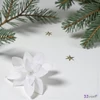 Mikulásvirág karácsonyi 24' csiptetős, glitteres, fehér 15cm sdkae