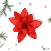 Mikulásvirág karácsonyi 24' csiptetős, glitteres, piros 15cm sdkae