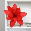 Mikulásvirág karácsonyi 24' csiptetős, glitteres, piros 15cm sdkae