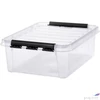 Kép 1/8 - Műanyag tárolódoboz 21liter fekete fogantyúkkal SMARTSTORE Classic 24 átlátszó