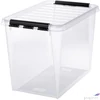 Kép 1/4 - Műanyag tárolódoboz 61liter fekete fogantyúkkal SMARTSTORE Classic 65 átlátszó