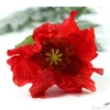 Kép 1/3 - Selyemvirág - művirág pipacs Papaver Joleen red piros pipacs mákvirág 72cm Holland SDDST53