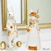 Nyuszi fehér arany 38x14x12cm Páros (fiú,lány) kézzel festett figura (2-féle)1db/ár SDGW26 tavasz húsvét