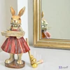 Nyuszi figura 22cm tálcával piros/zöld ruhában exkluzív termék (2-féle)1db/ár SDGW26 tavasz húsvét