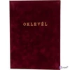Oklevéltartó A4 exkluzív plüss, aranyozva, bordó
