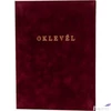 Kép 2/3 - Oklevéltartó A4 exkluzív plüss, aranyozva, bordó 