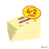 Öntapadós jegyzettömb 3MPostit 76x127 mm, 4+2x90 lap, Super Sticky kanári sárga
