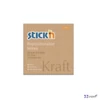 Öntapadós jegyzettömb Stick N 76x76 mm, 100 lap, Kraft Notes, barna